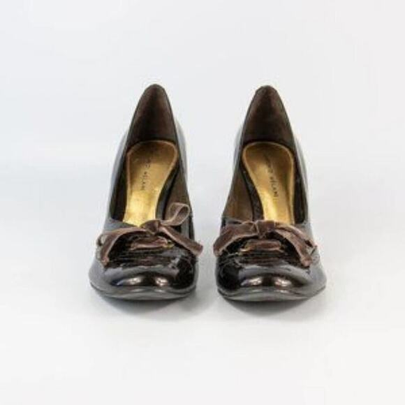 ANTONIO Melani‎ Patent Leather steampunk velvet ribbon laced heels size 11 - Picture 3 of 7